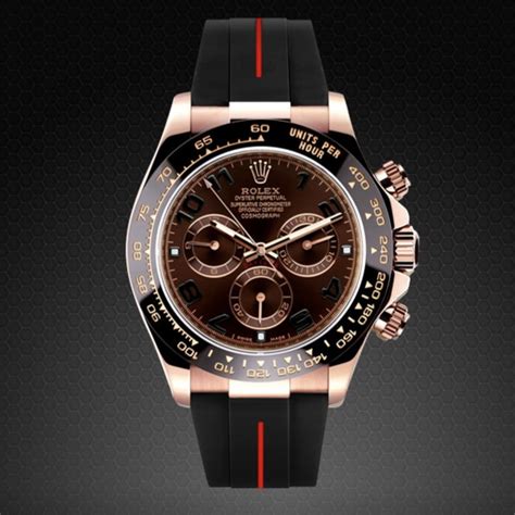 rolex daytona or rose bracelet caoutchouc|rolex leather bracelet.